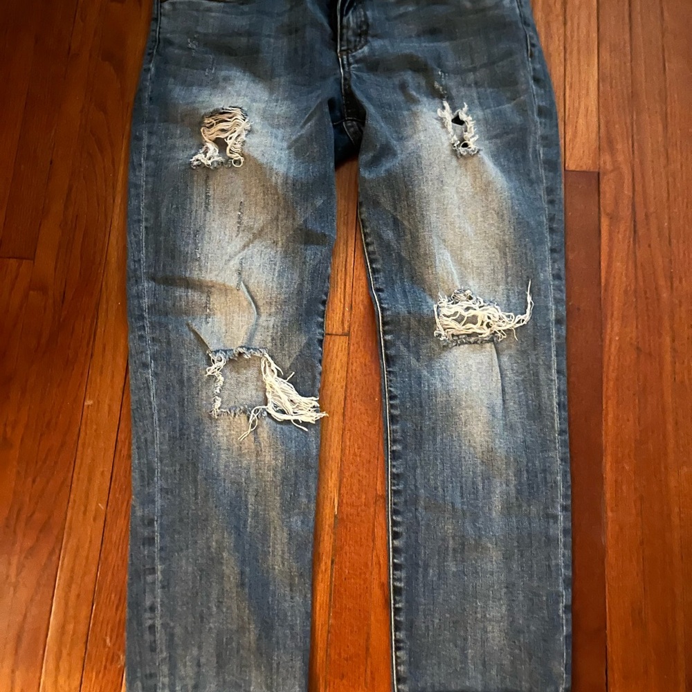 Women’s Distressed Kut Boyfriend Blue Jeans